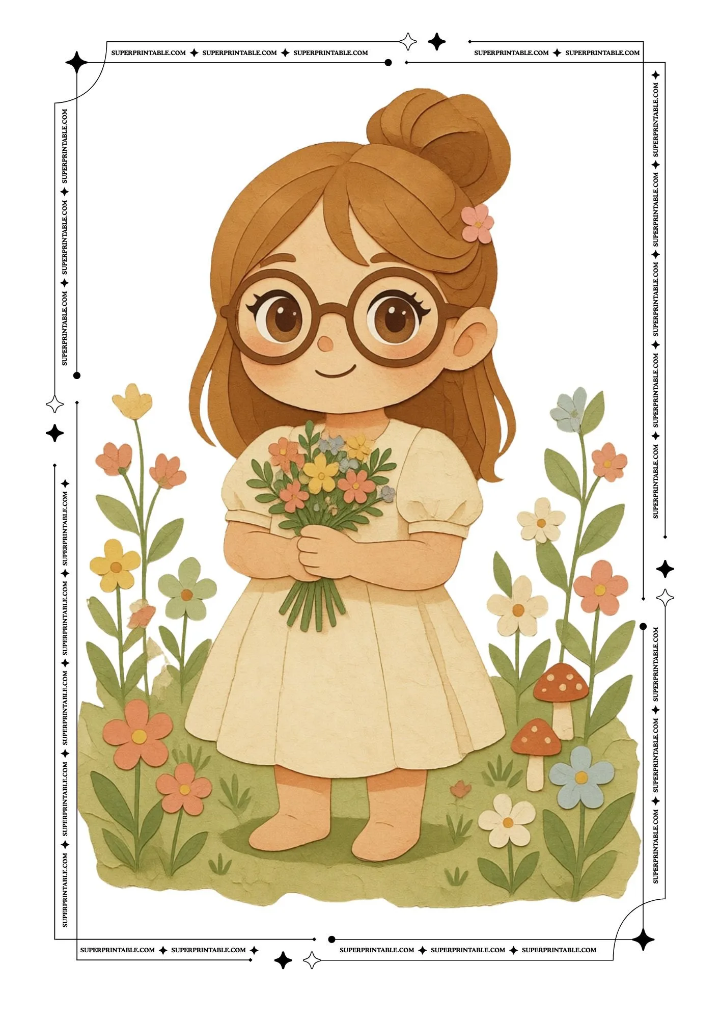 Garden Gnome Girl Coloring Pages Vol. 1 1