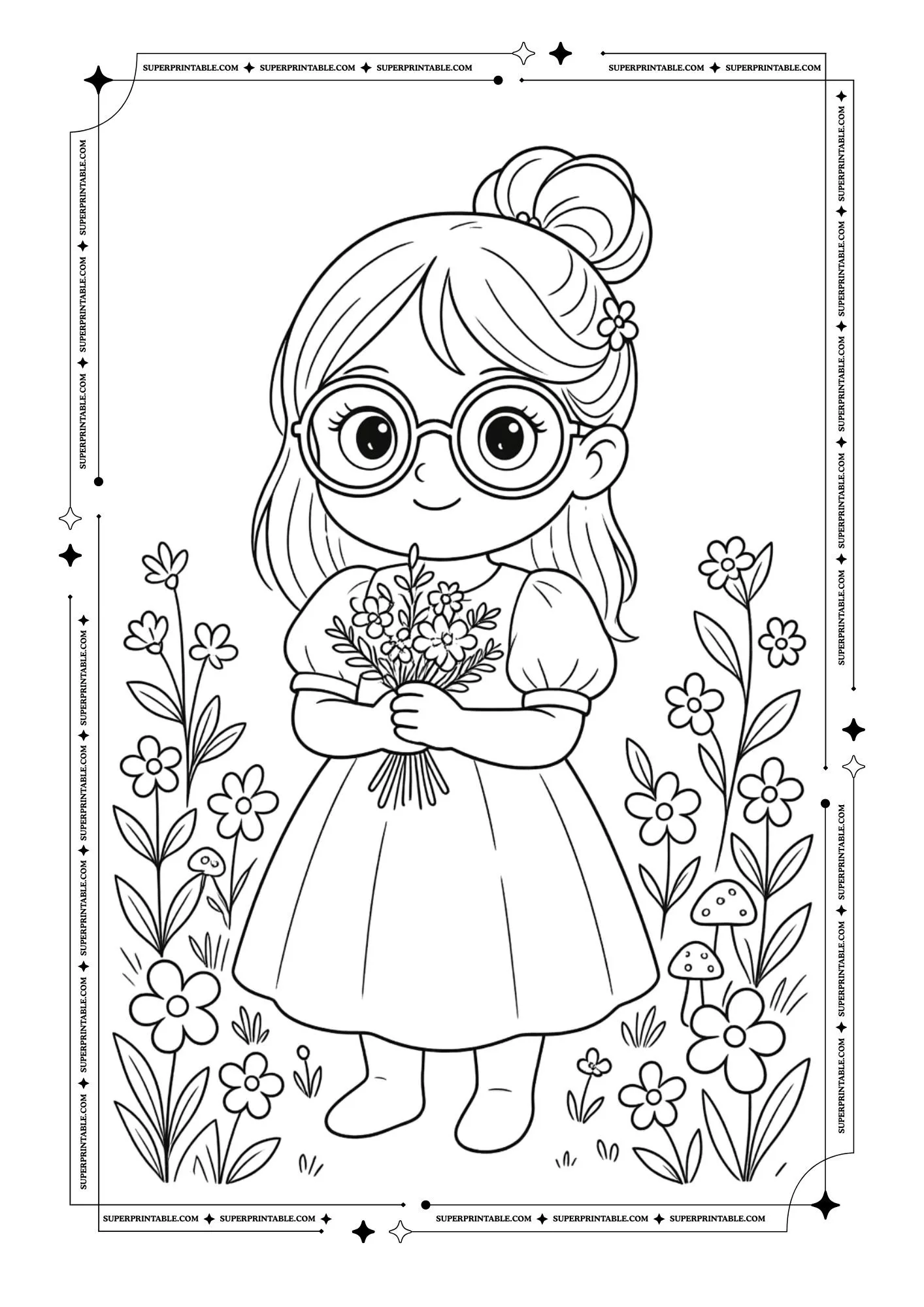 Garden Gnome Girl Coloring Pages Vol. 1 2