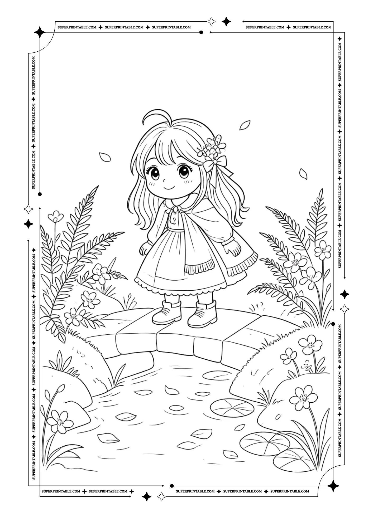 Garden Gnome Girl Coloring Pages Vol. 1 3
