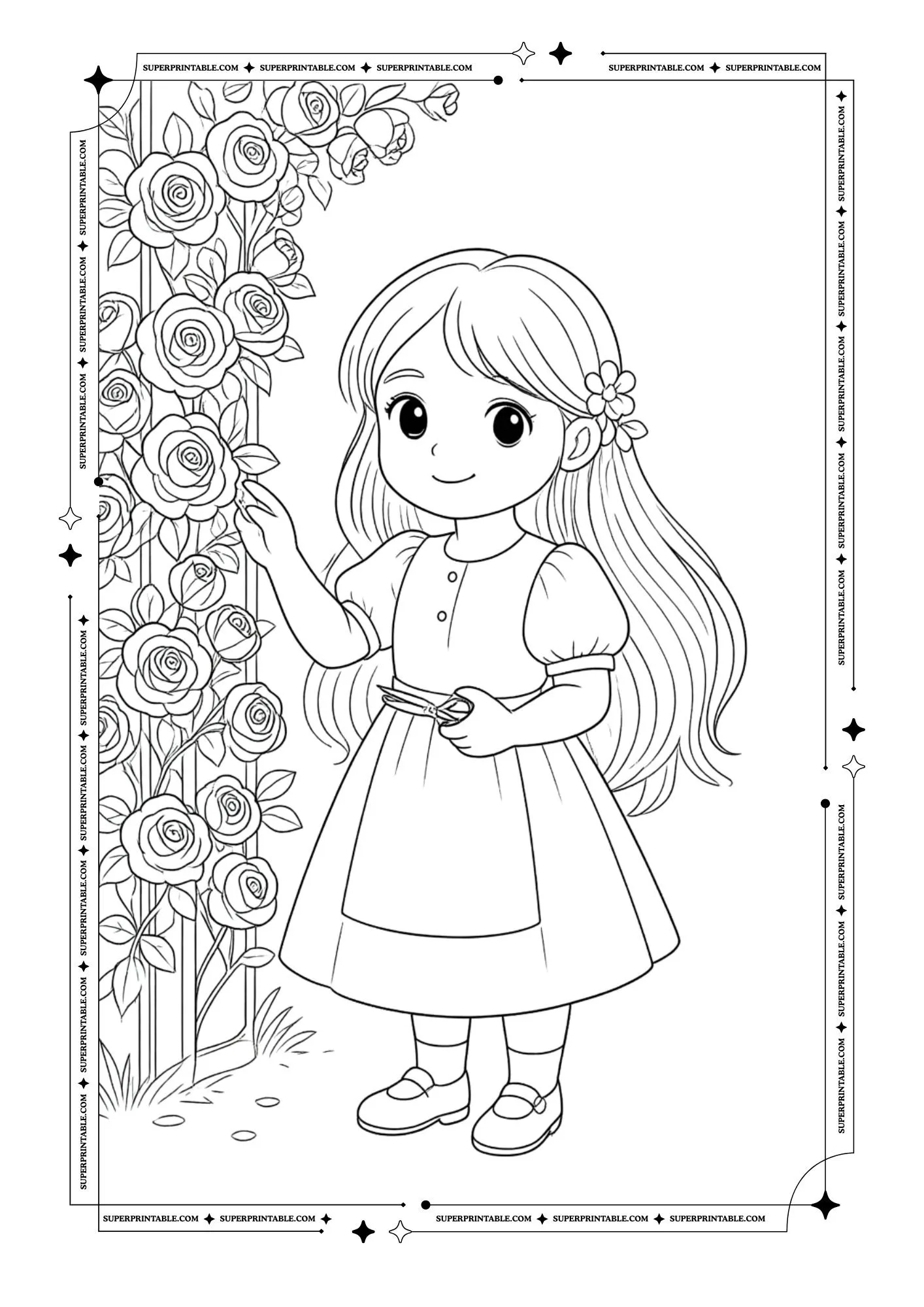 Garden Gnome Girl Coloring Pages Vol. 1 4