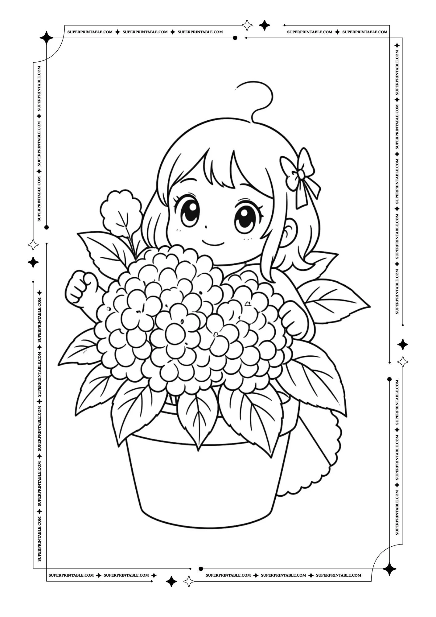 Garden Gnome Girl Coloring Pages Vol. 1 9