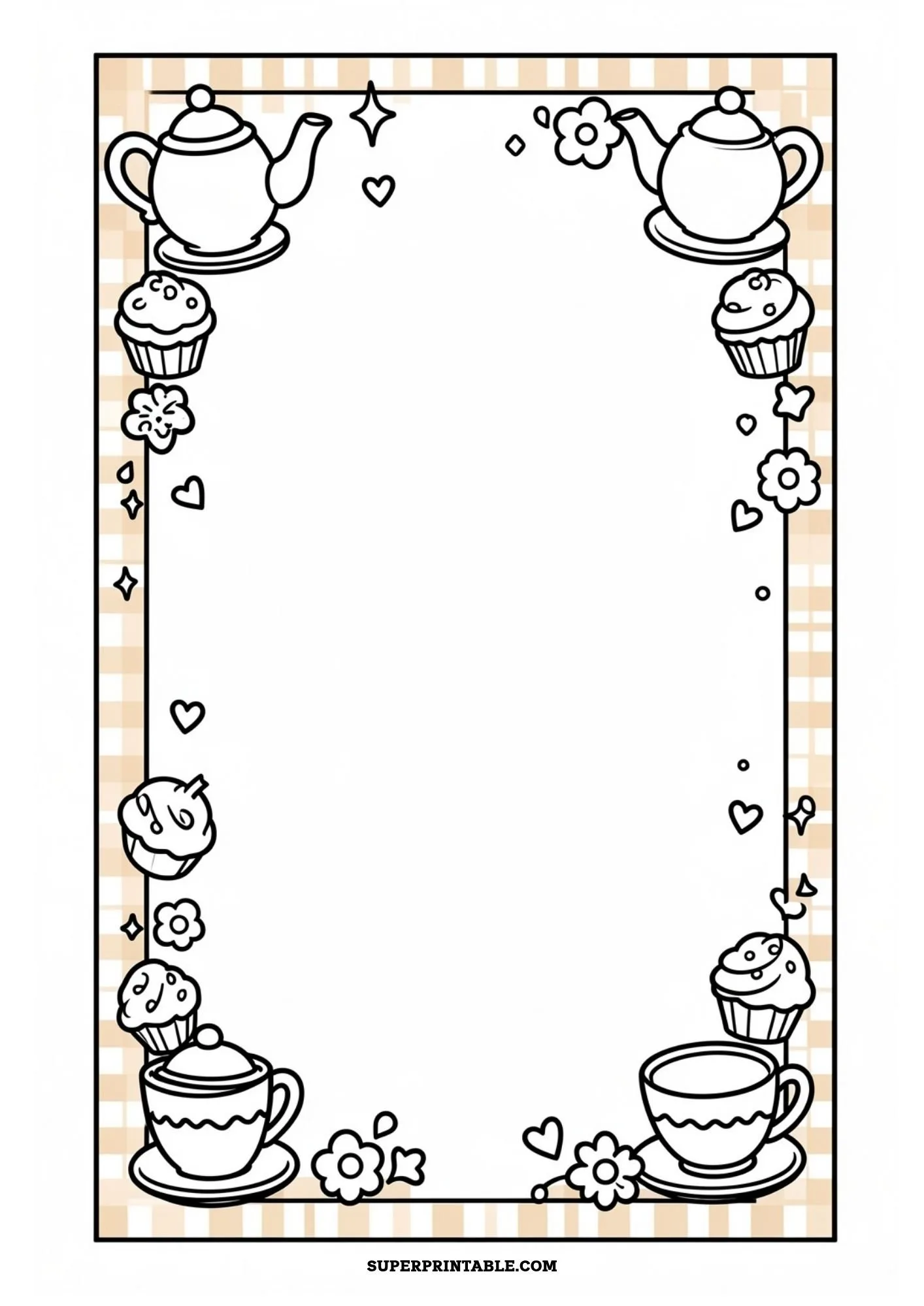 Gingham Frames Plus Coloring Borders 2