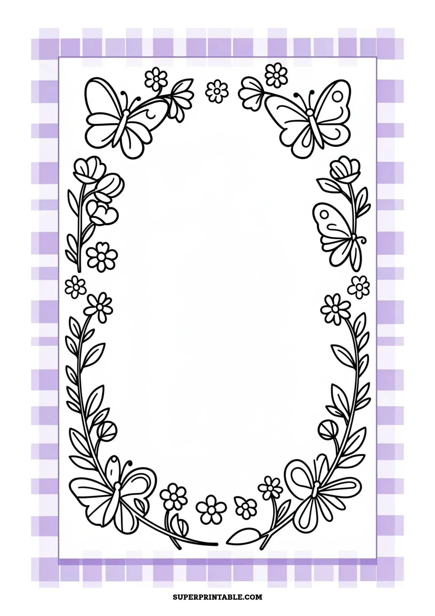 Gingham Frames Plus Coloring Borders 3