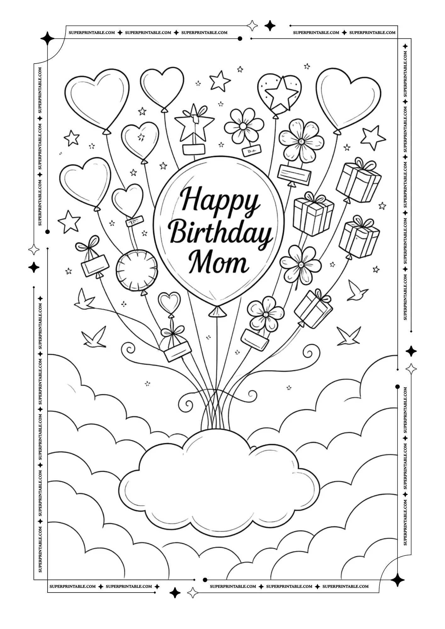 Happy Birthday Coloring Pages For Mom 1