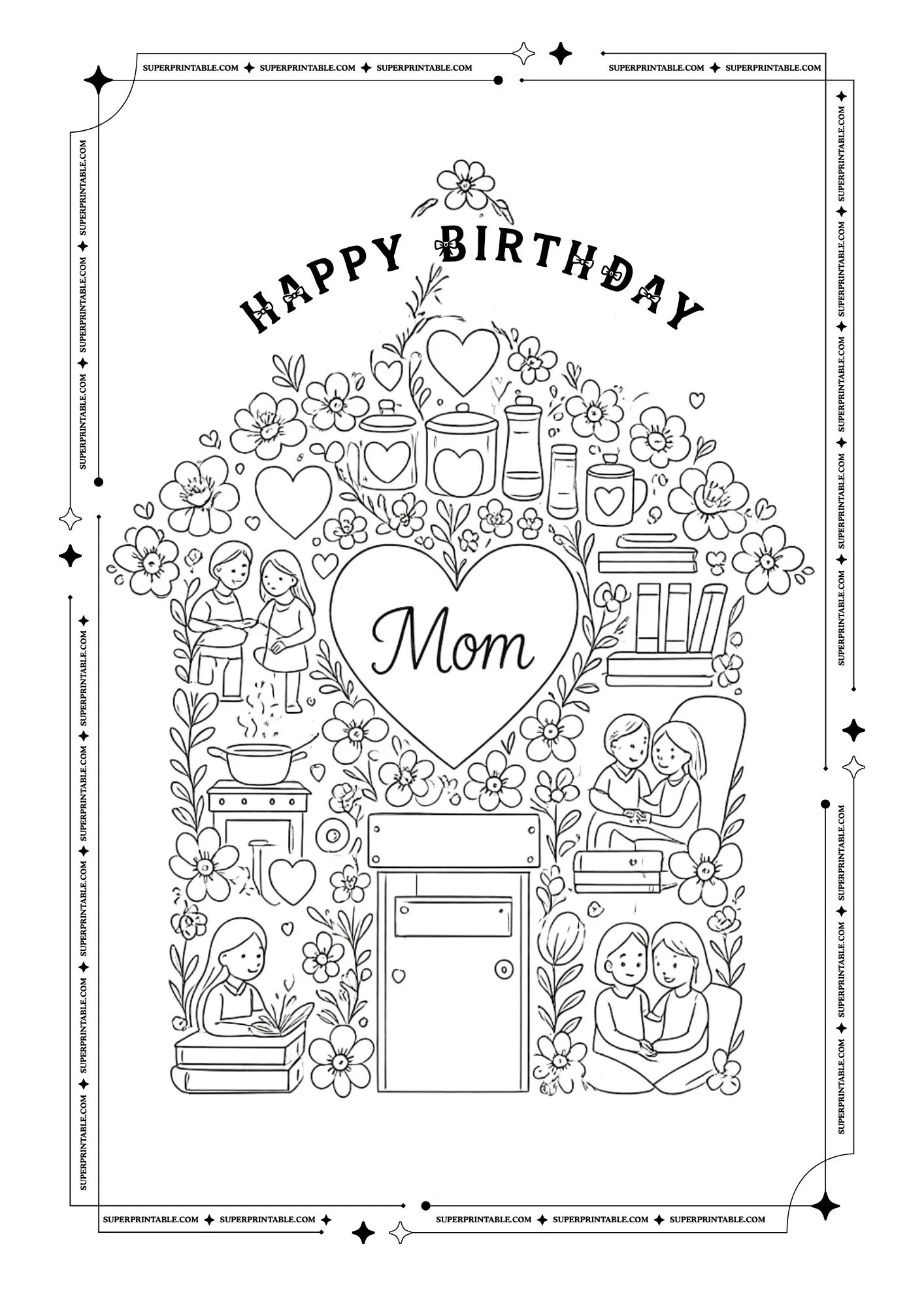 Happy Birthday Coloring Pages For Mom 4