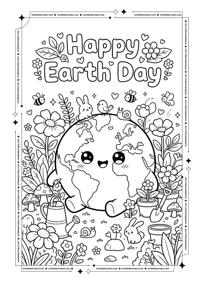 Happy Earth Day Coloring Pages 2