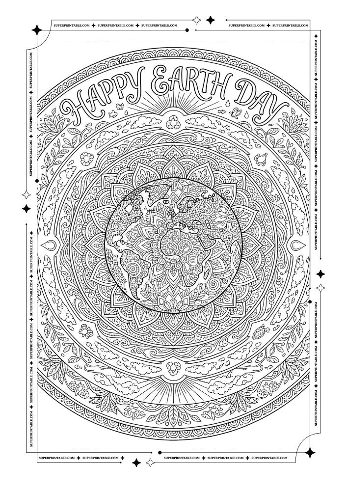 Happy Earth Day Coloring Pages 3