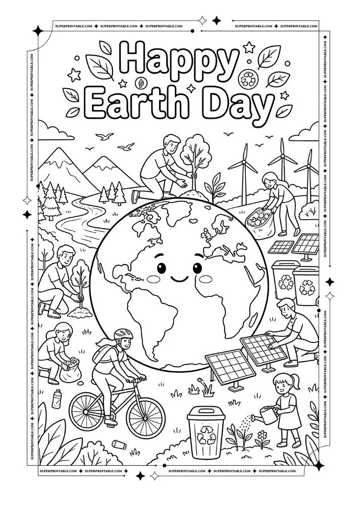 Happy Earth Day Coloring Pages 5