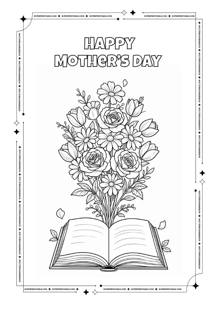 Happy Mothers Day Coloring Pages 16