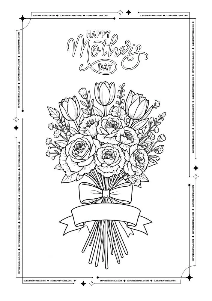 Happy Mothers Day Coloring Pages 2