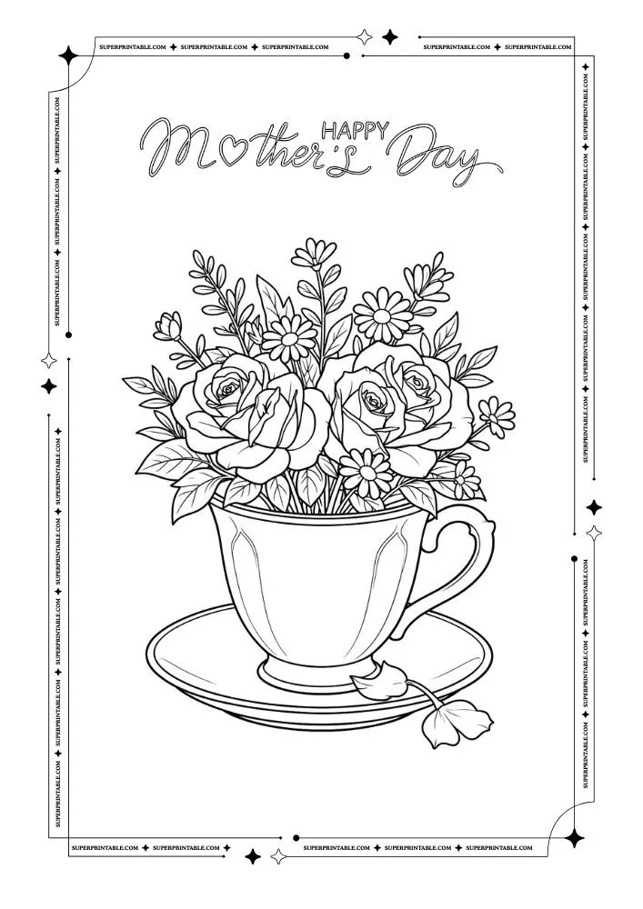 Happy Mothers Day Coloring Pages 4