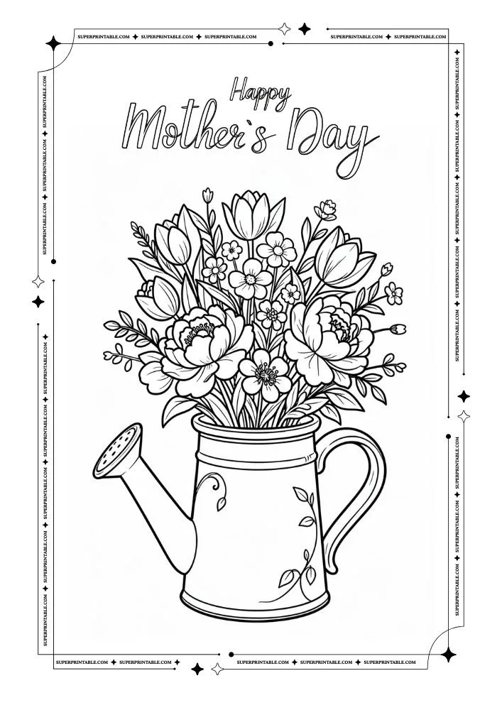 Happy Mothers Day Coloring Pages 5