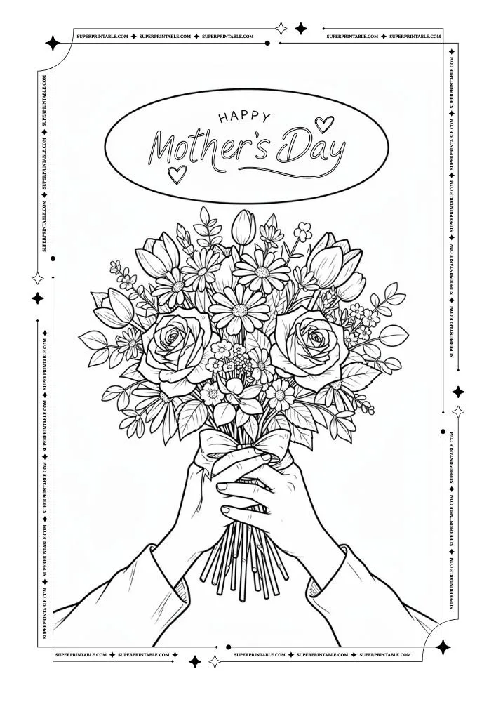 Happy Mothers Day Coloring Pages 6