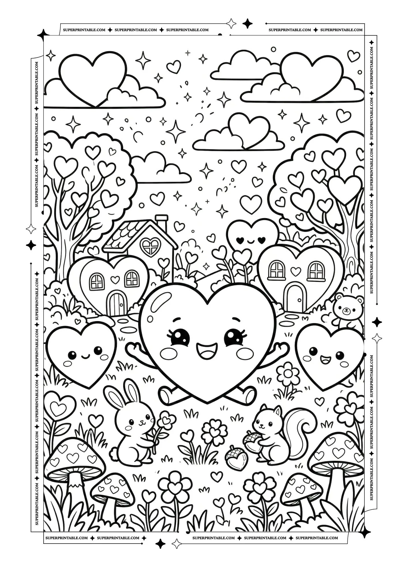 Heart Coloring Pages 4