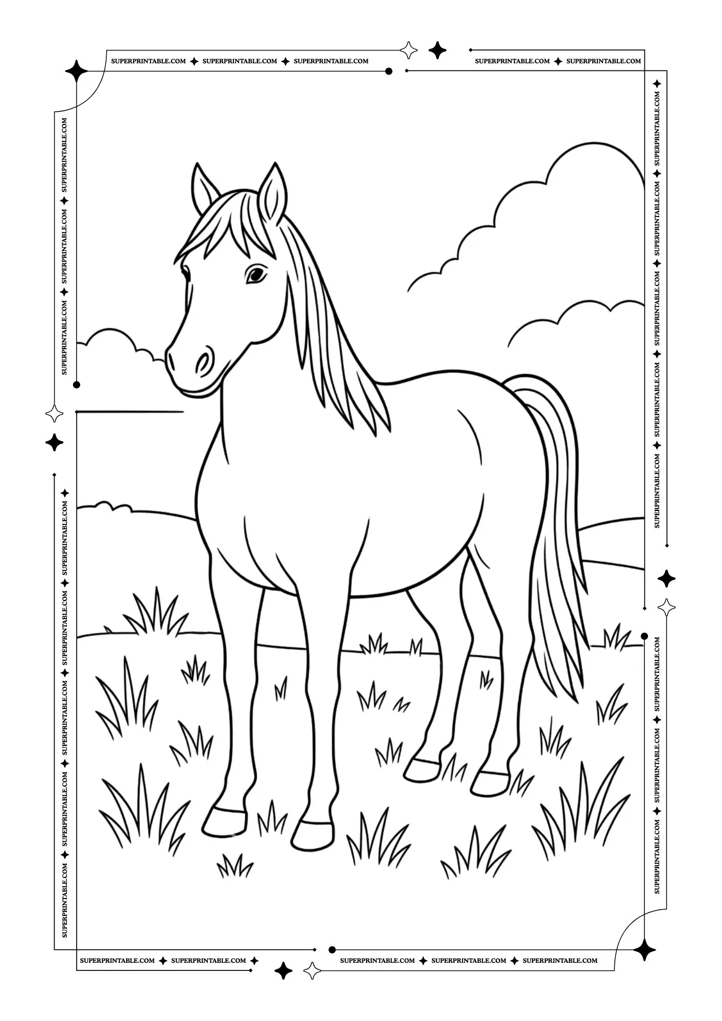 Horse Coloring Pages 4