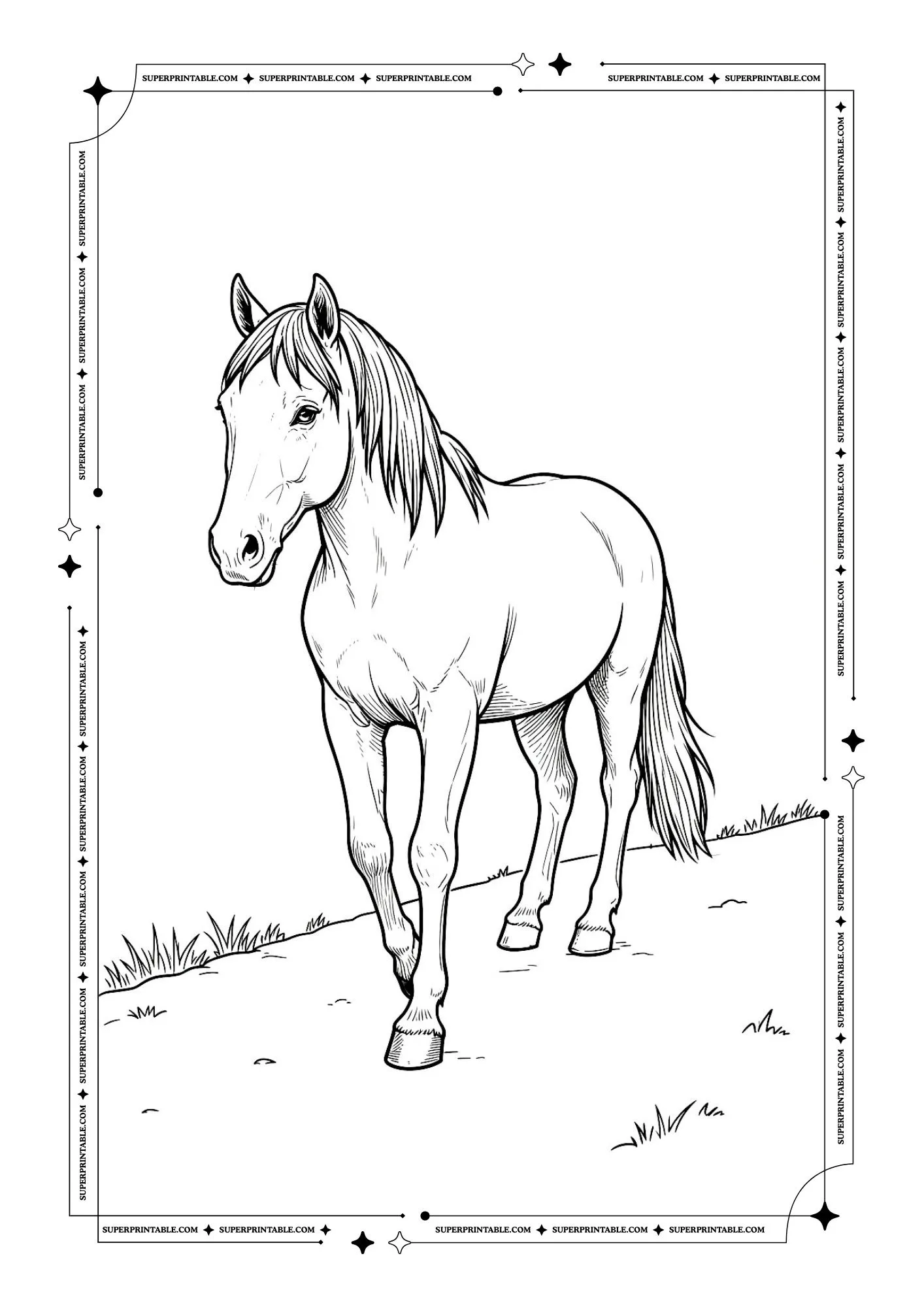 Horse Coloring Pages 7