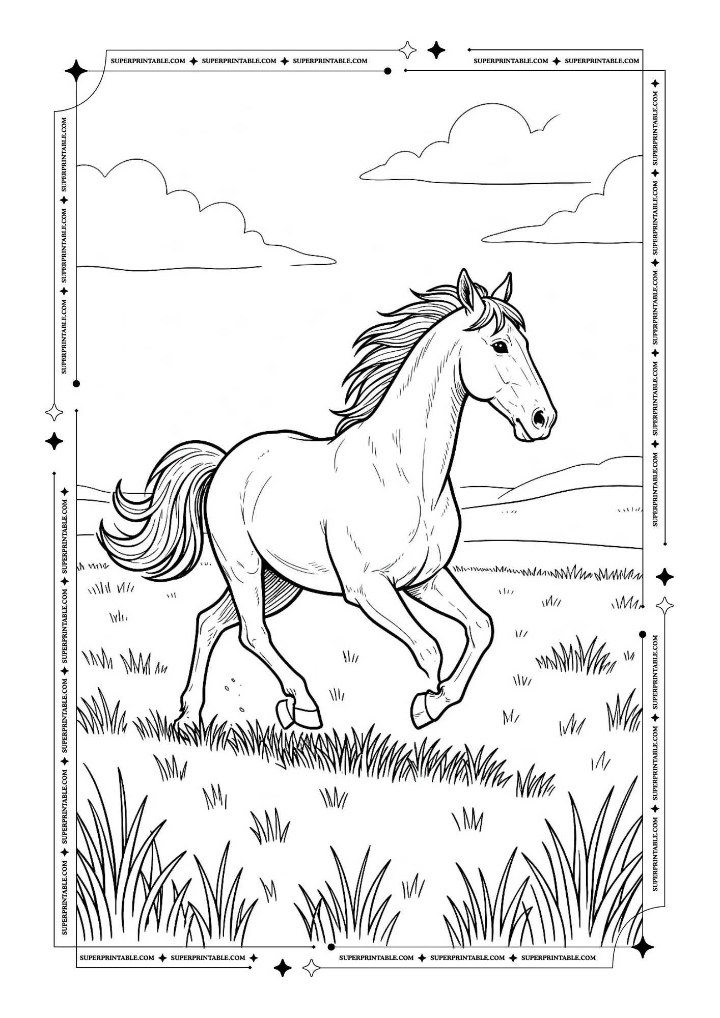 Horse Coloring Pages 8