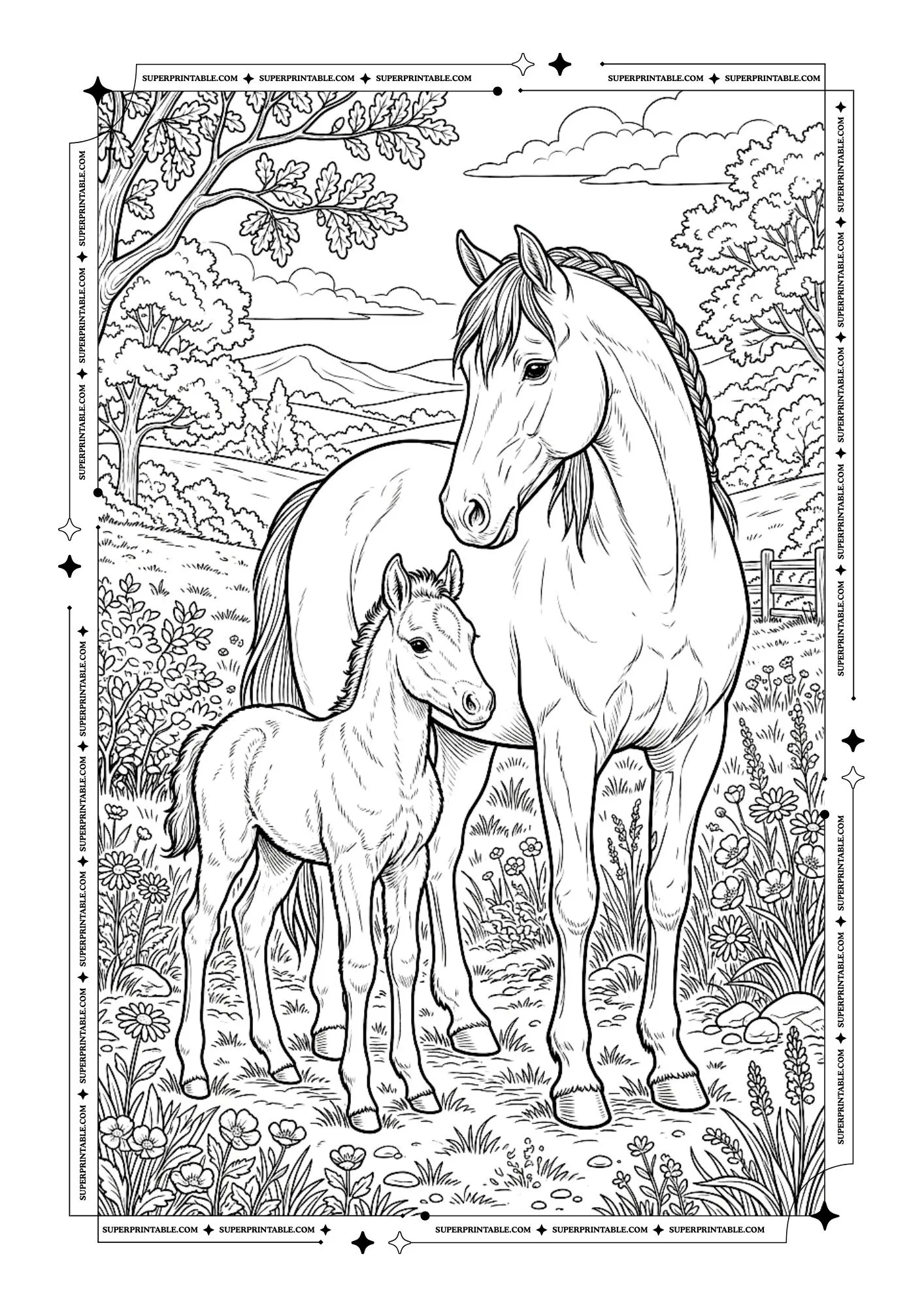 Horse Coloring Pages 9