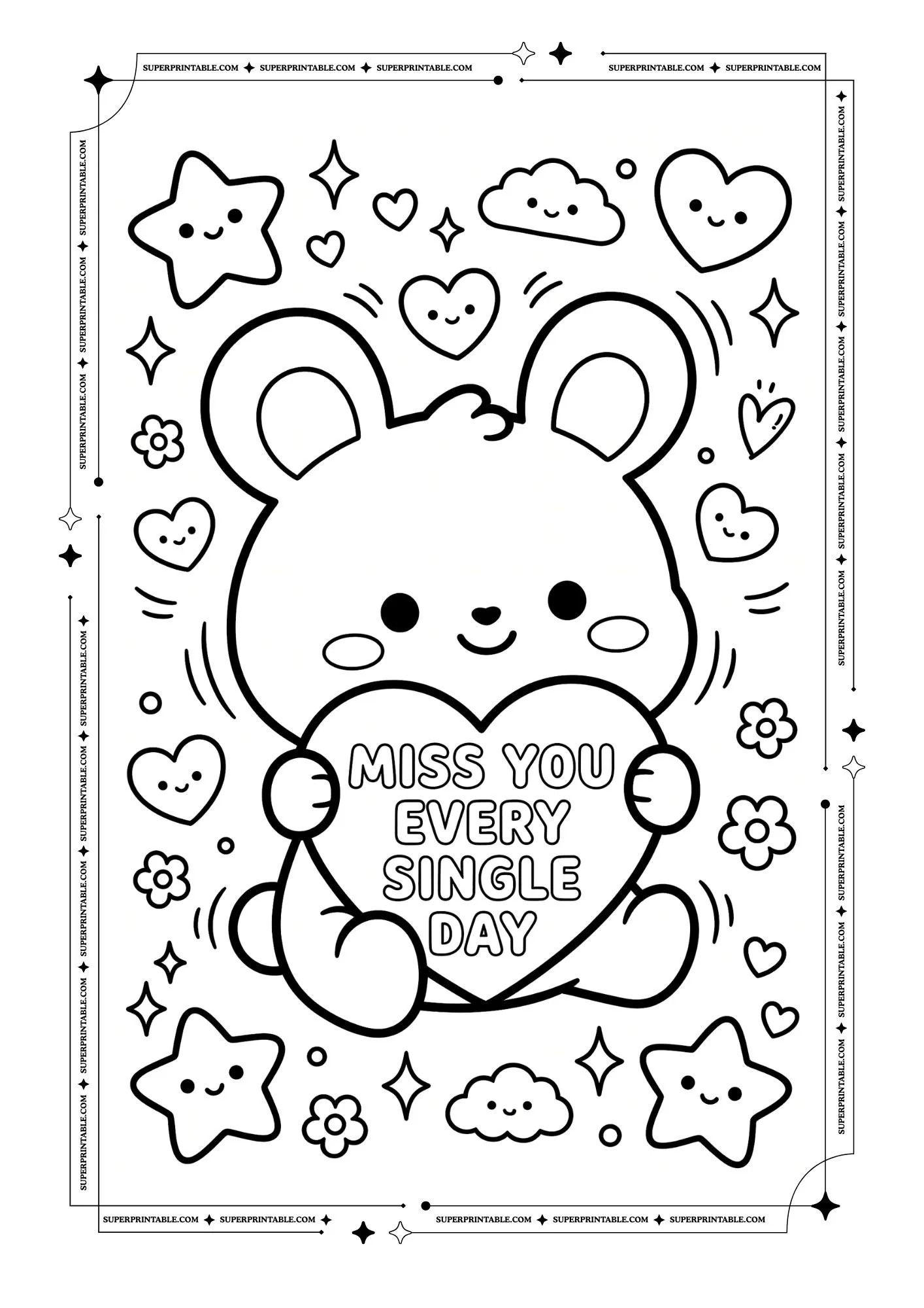 I Miss You Coloring Pages 3