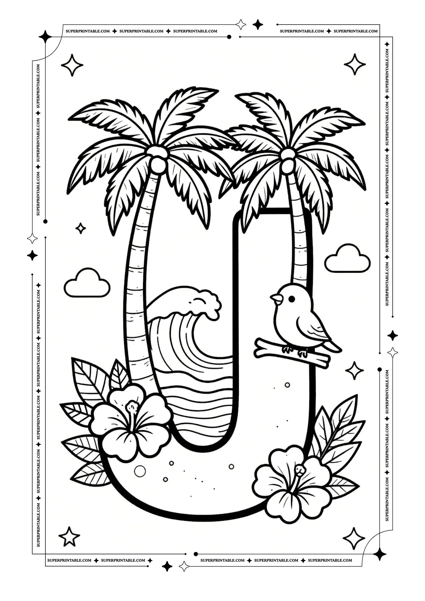 Island Adventure ABC Coloring Pages 10