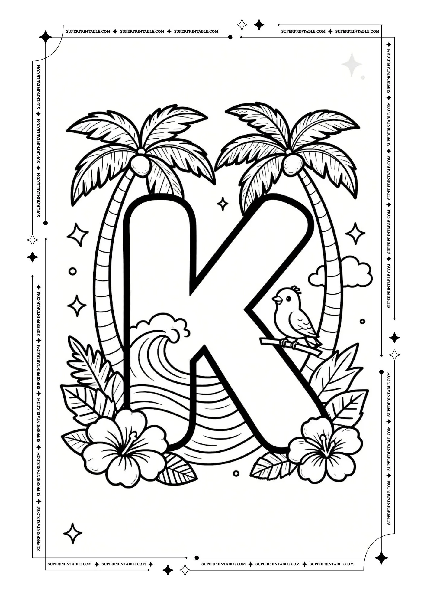 Island Adventure ABC Coloring Pages 11