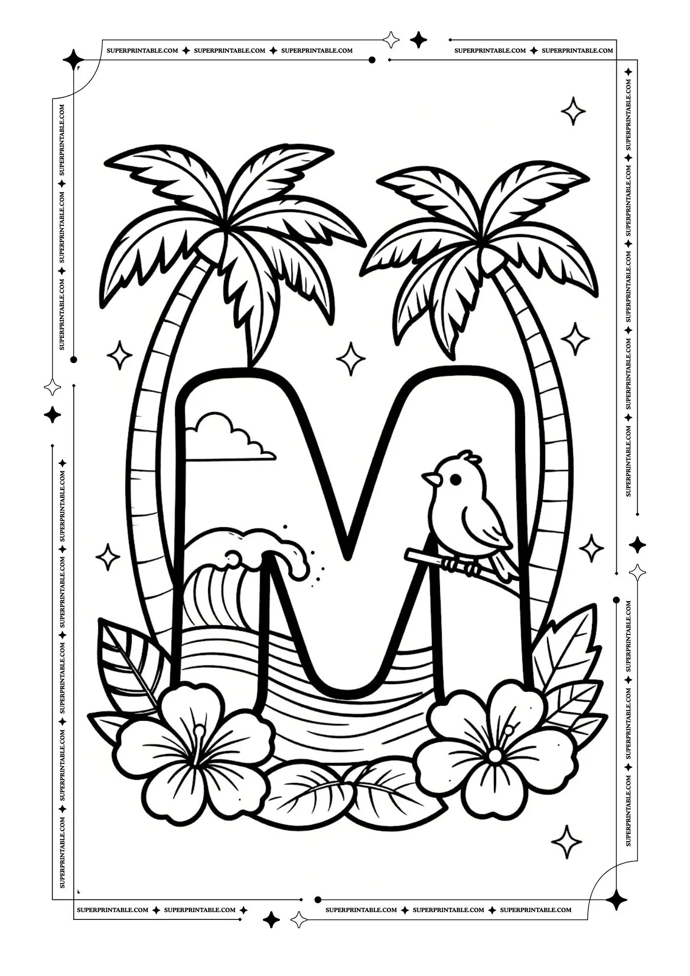 Island Adventure ABC Coloring Pages 13