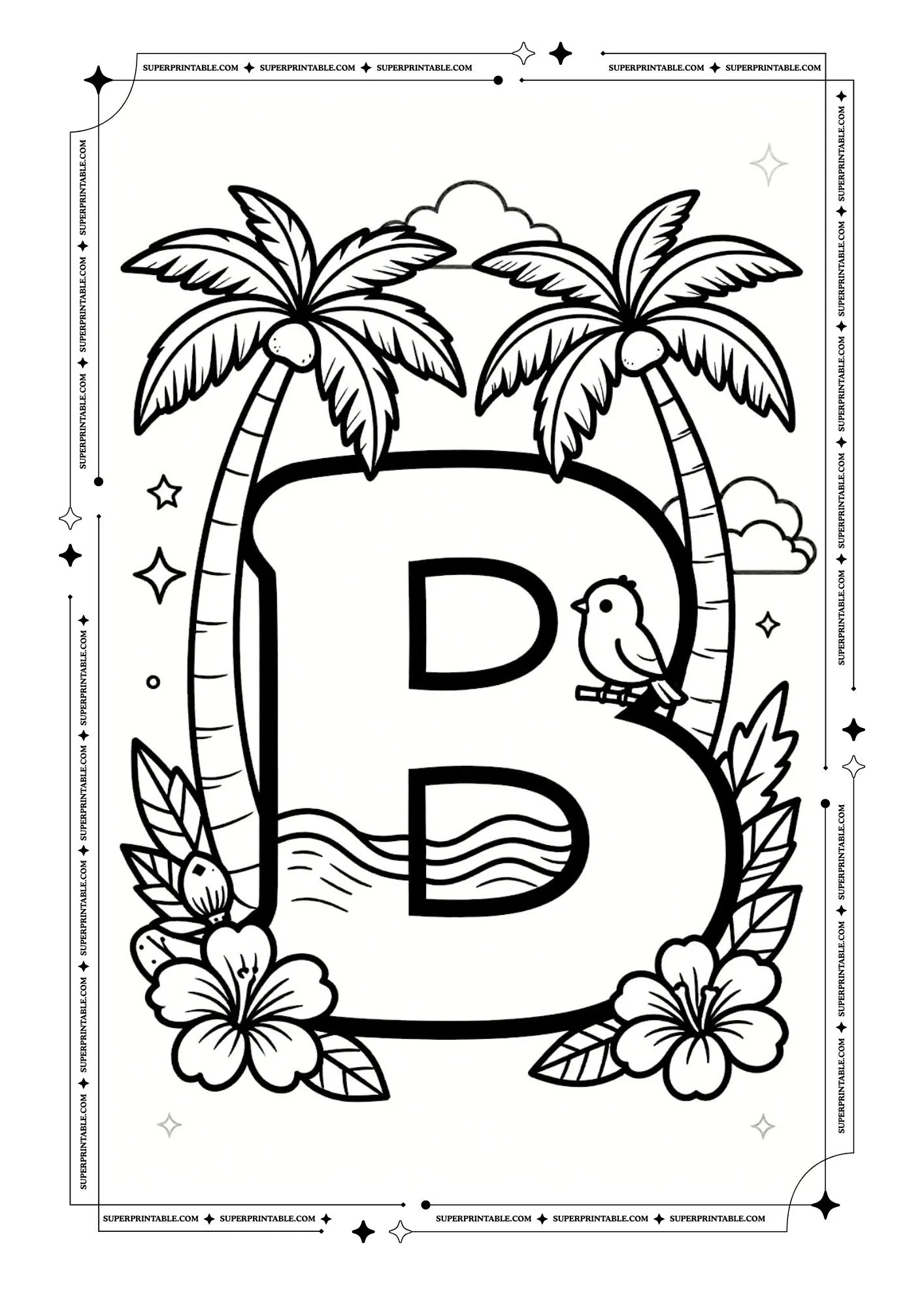 Island Adventure ABC Coloring Pages 2