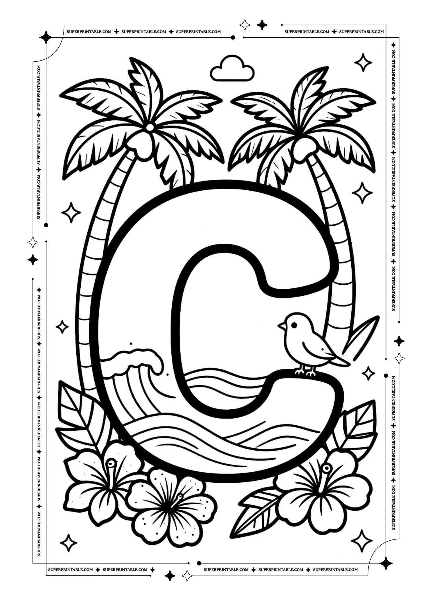 Island Adventure ABC Coloring Pages 3