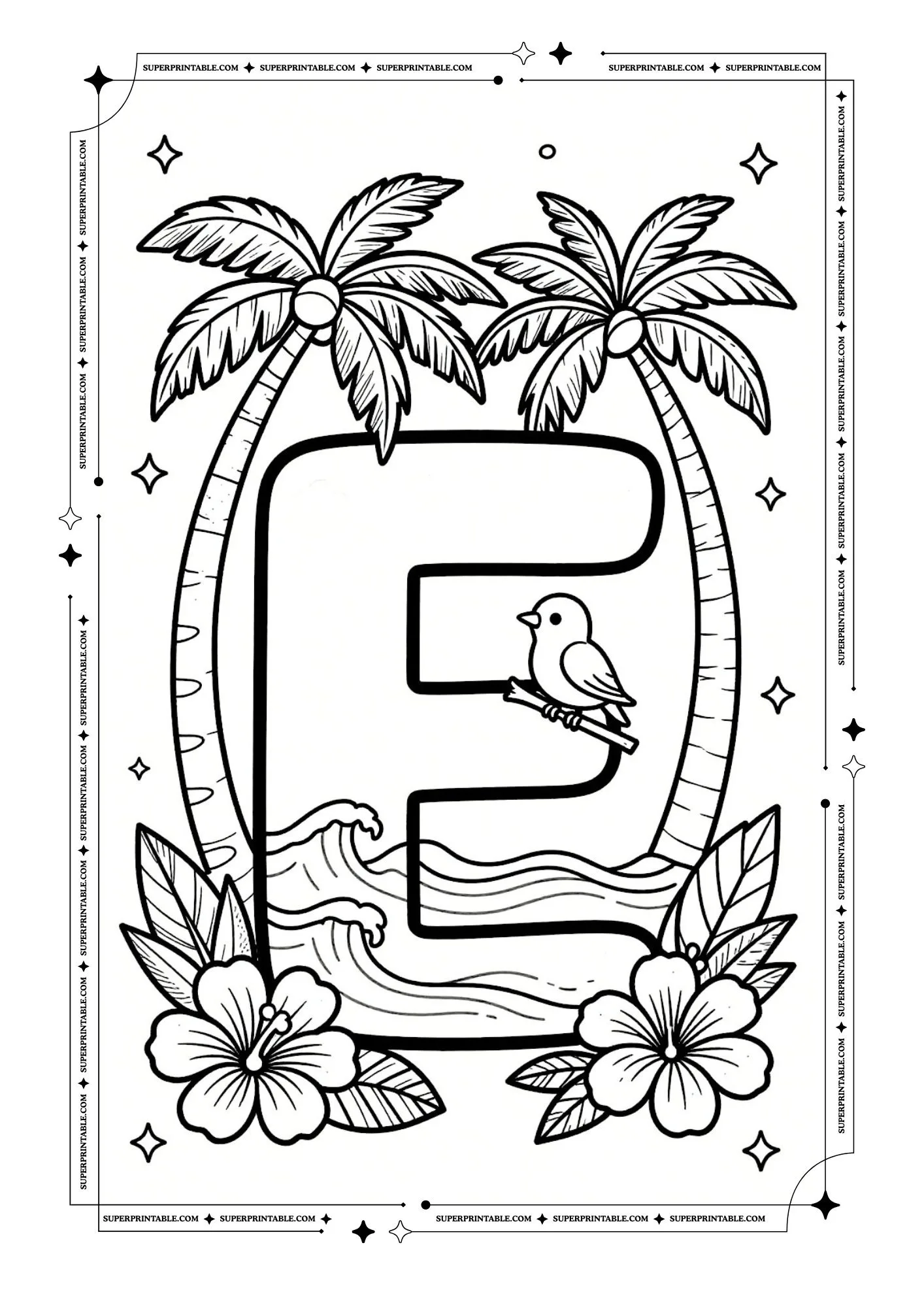 Island Adventure ABC Coloring Pages 5