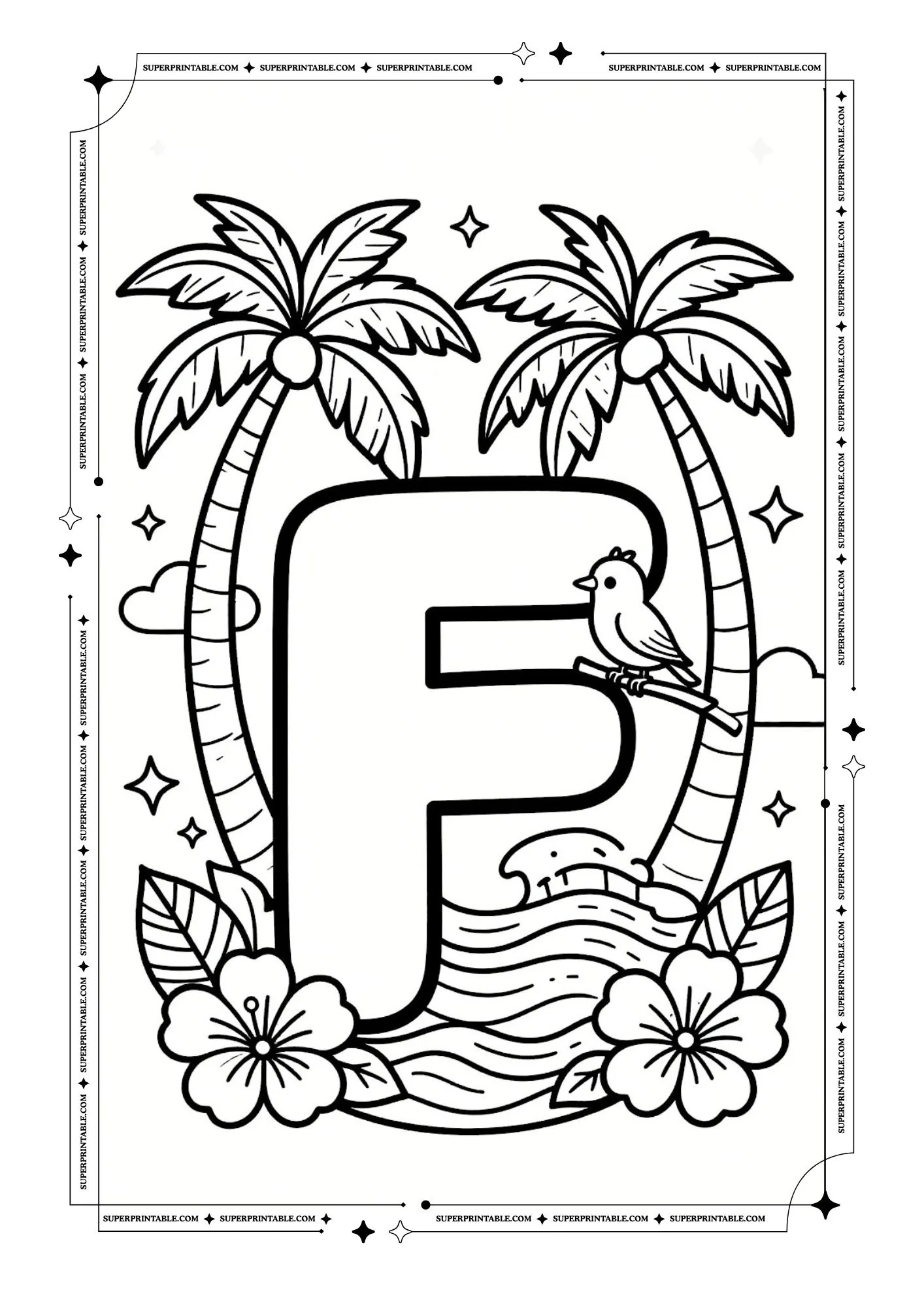 Island Adventure ABC Coloring Pages 6