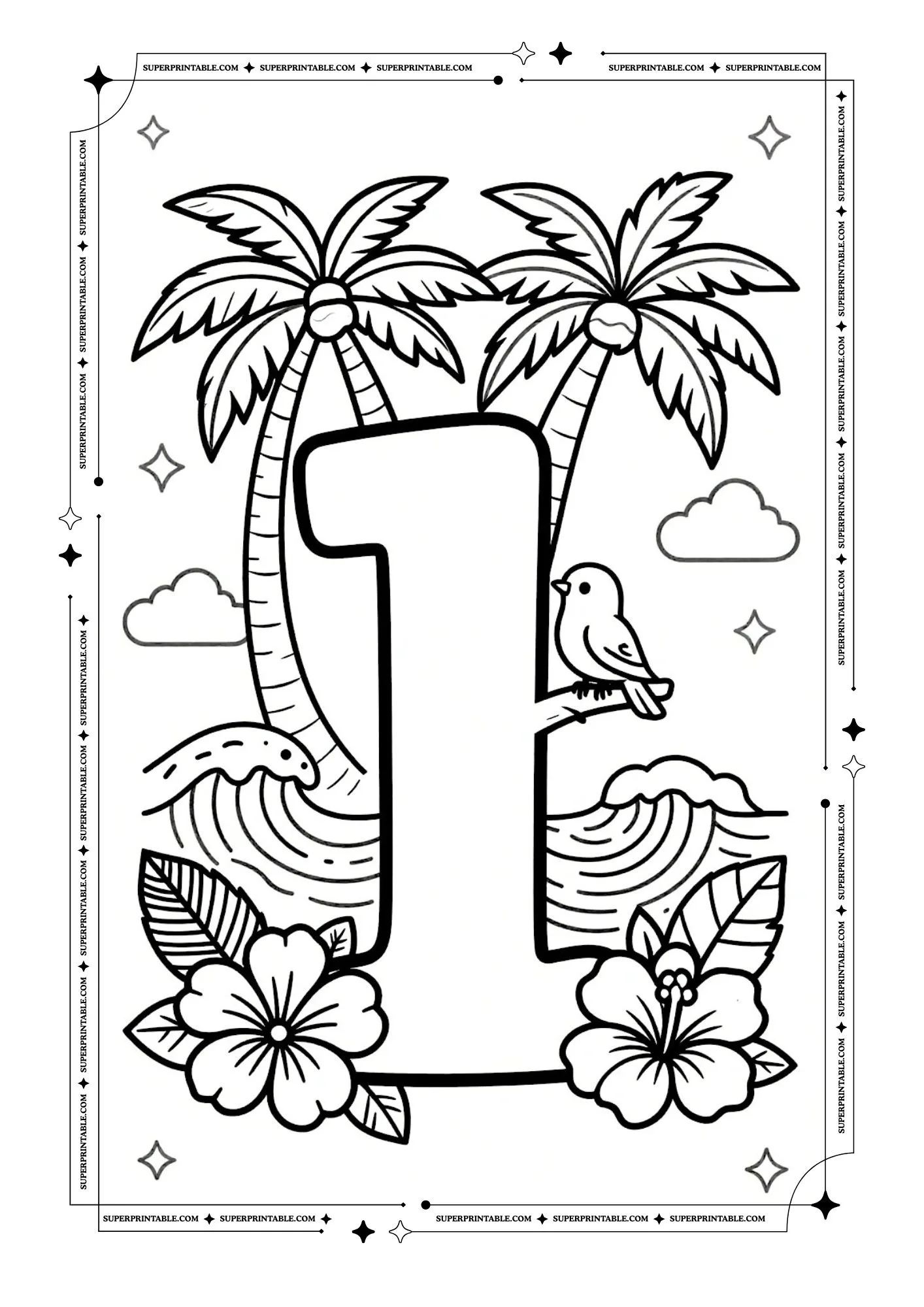 Island Adventure ABC Coloring Pages 9