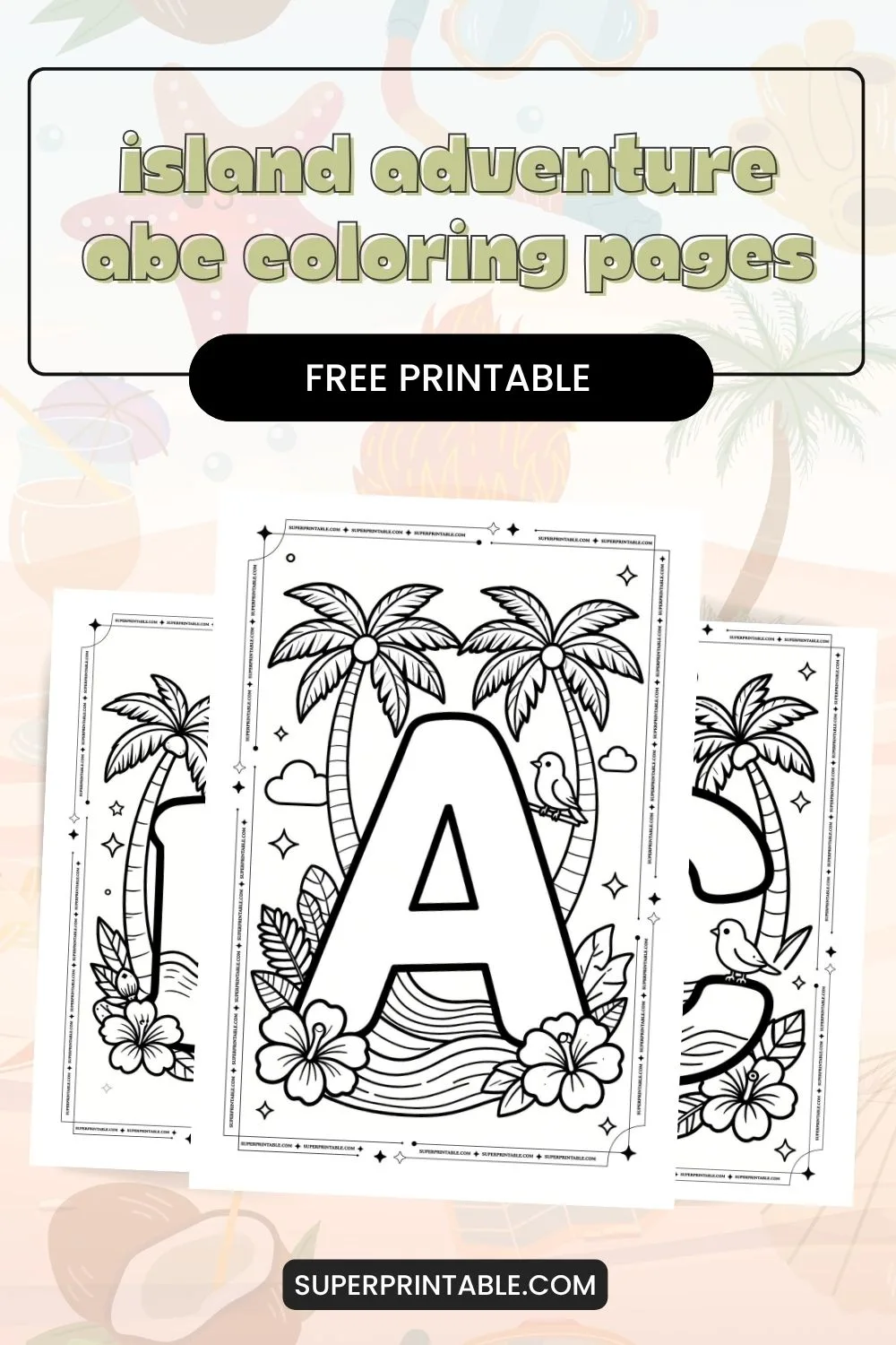 Island Adventure ABC Coloring Pages Pinterest Image