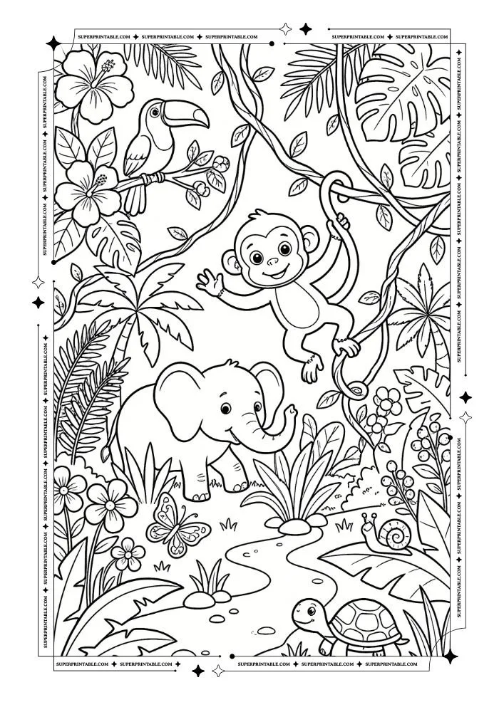 Jungle Life Coloring Pages 5