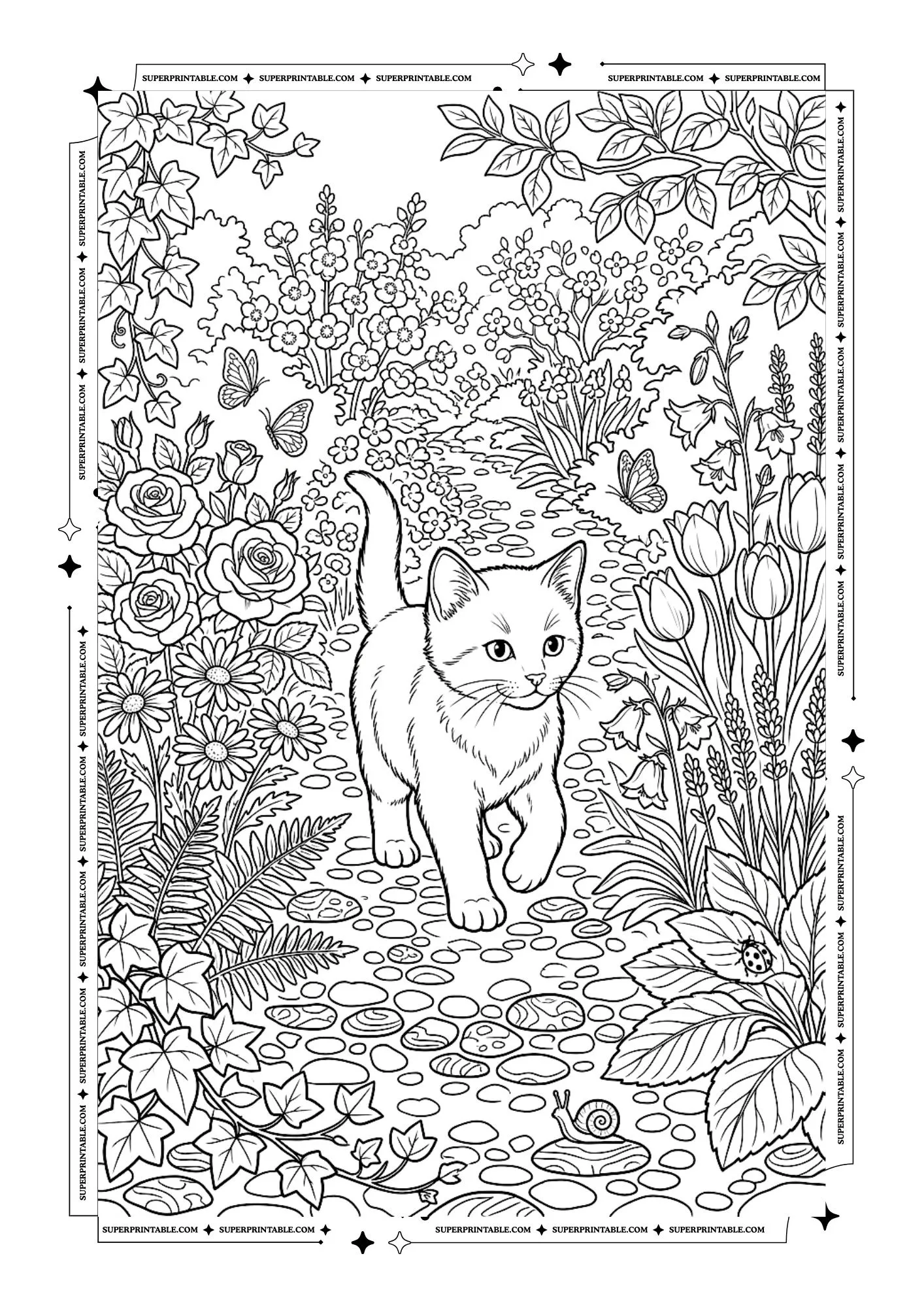 Kitten Coloring Pages 1