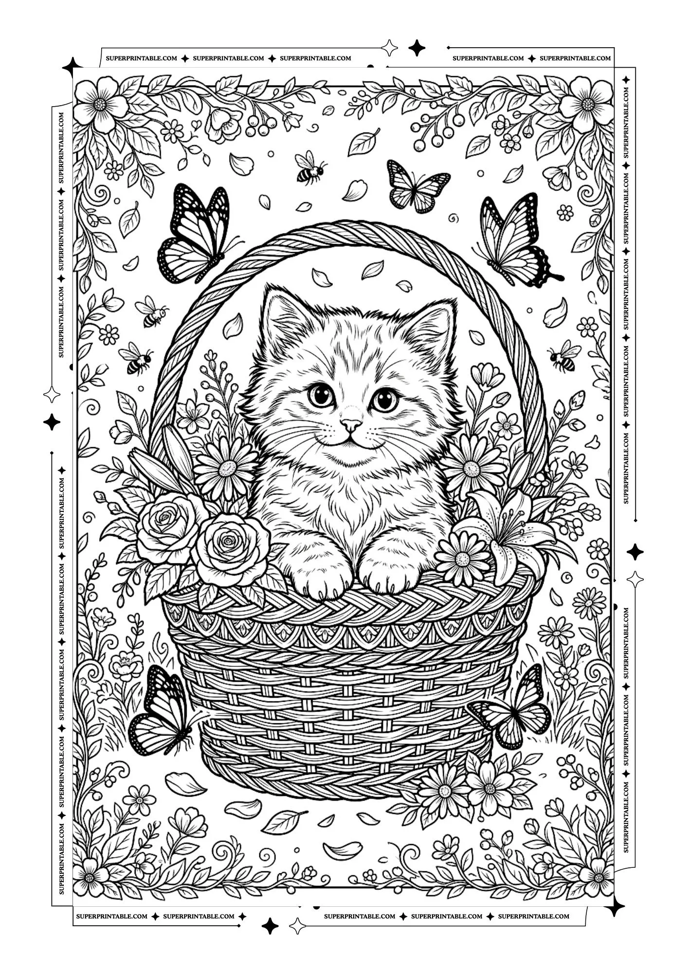 Kitten Coloring Pages 5
