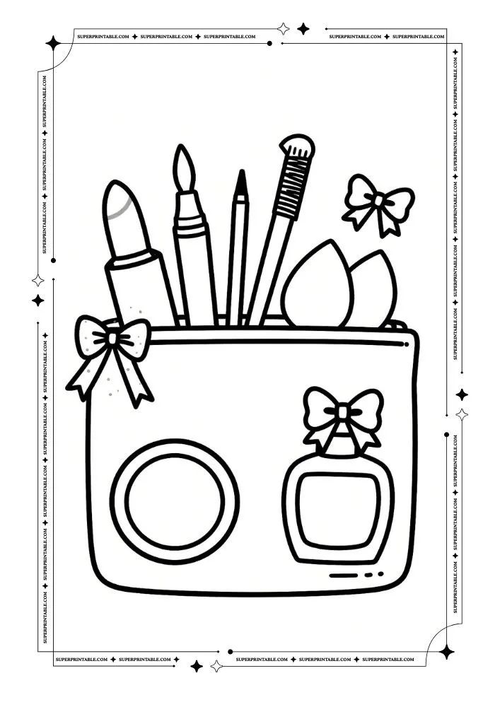 Makeup Theme Coloring Pages 2
