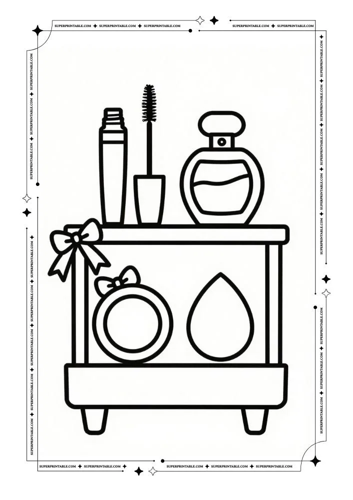 Makeup Theme Coloring Pages 3