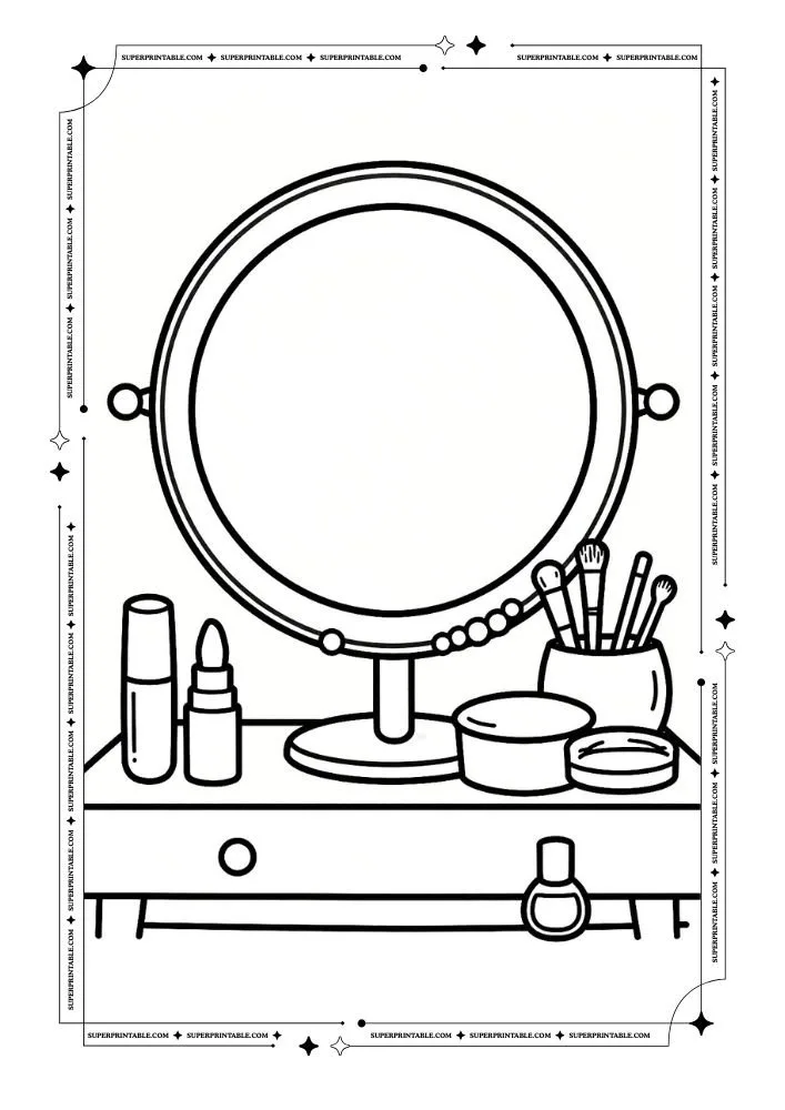 Makeup Theme Coloring Pages 4