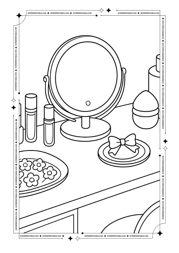 Makeup Theme Coloring Pages 6