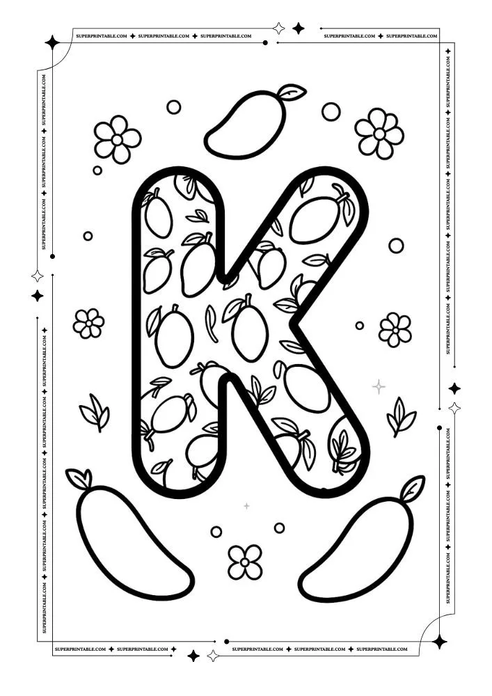 Mango Alphabet Coloring Pages 11