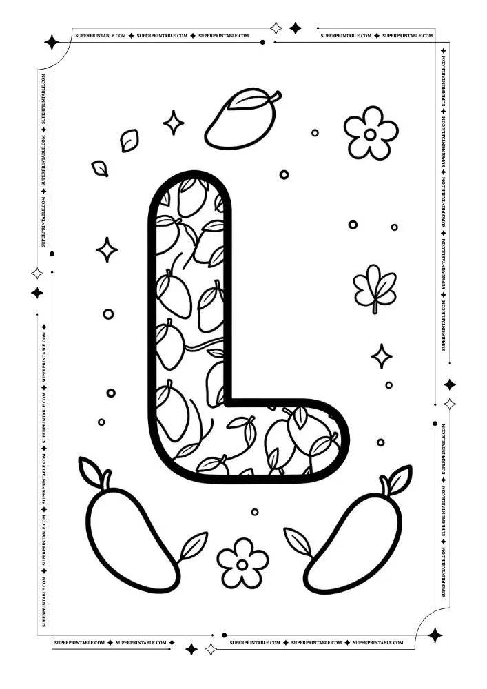 Mango Alphabet Coloring Pages 12