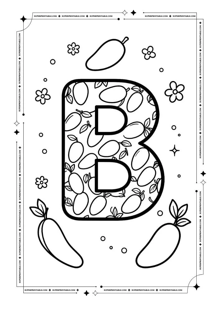Mango Alphabet Coloring Pages 2