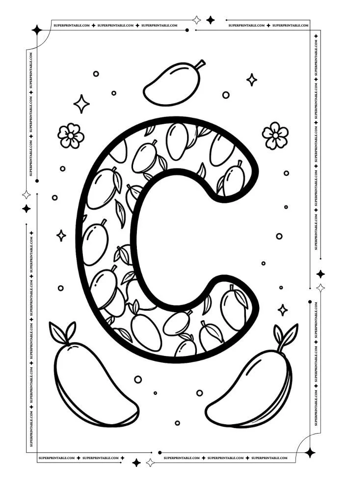 Mango Alphabet Coloring Pages 3
