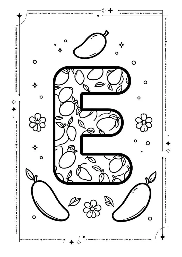 Mango Alphabet Coloring Pages 5