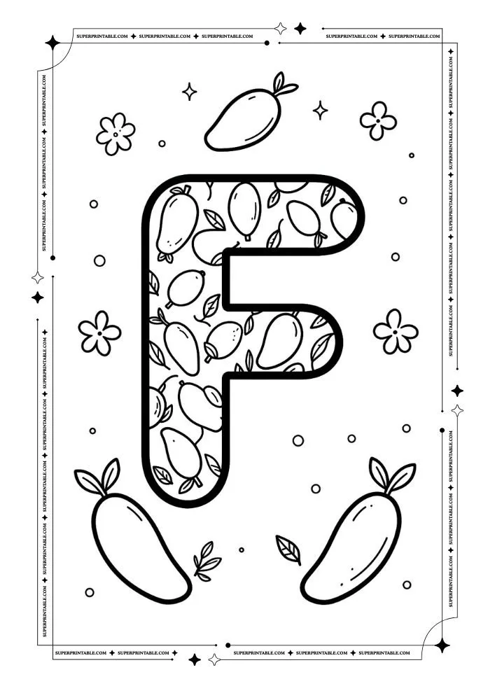 Mango Alphabet Coloring Pages 6