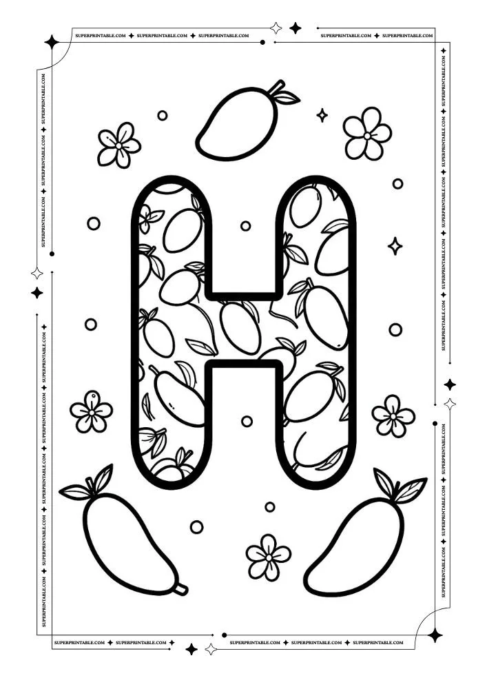 Mango Alphabet Coloring Pages 8