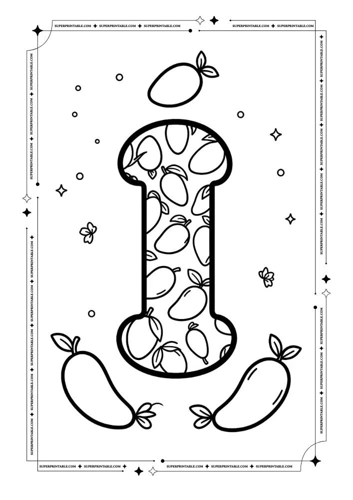 Mango Alphabet Coloring Pages 9