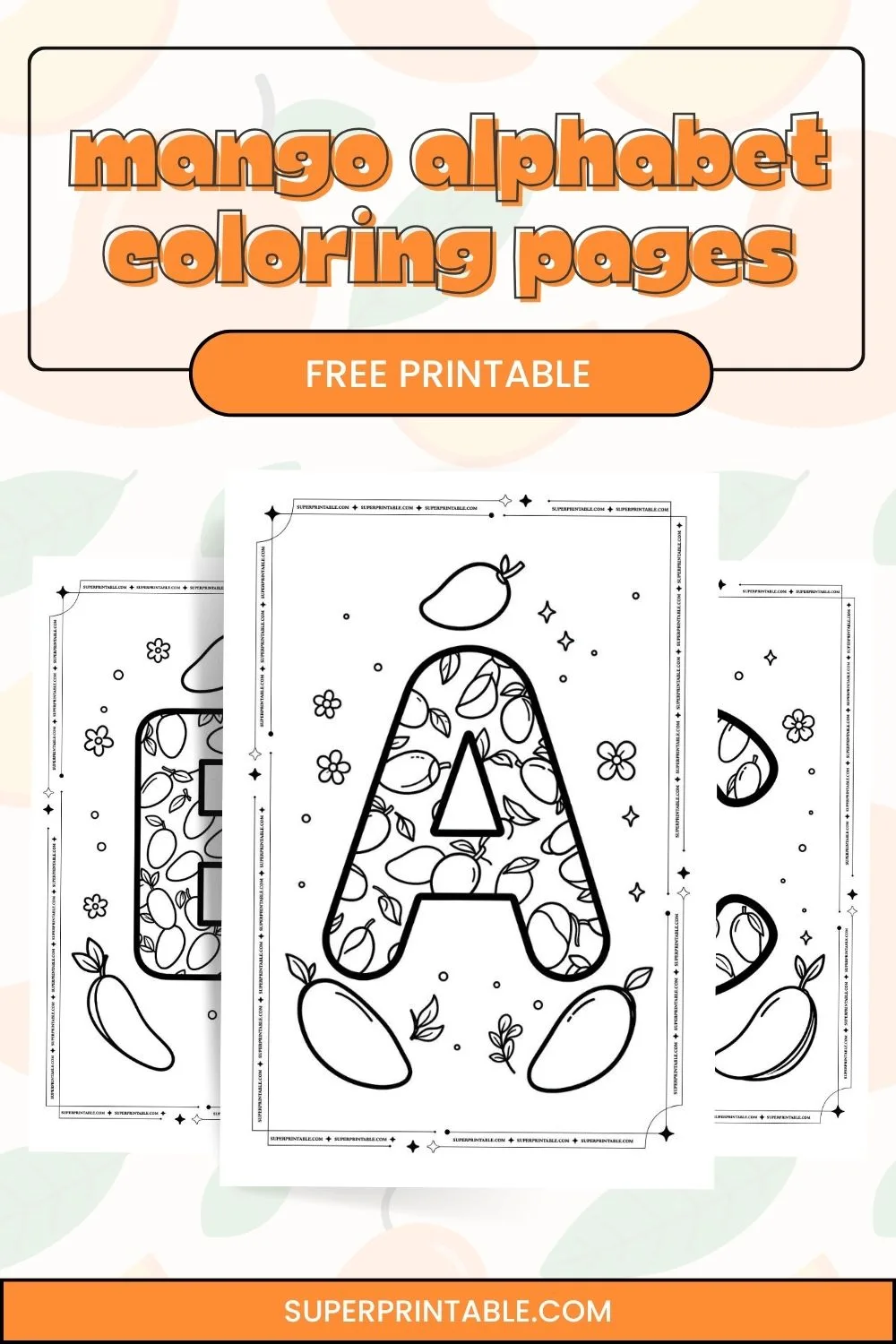 Mango Alphabet Coloring Pages Pinterest Image