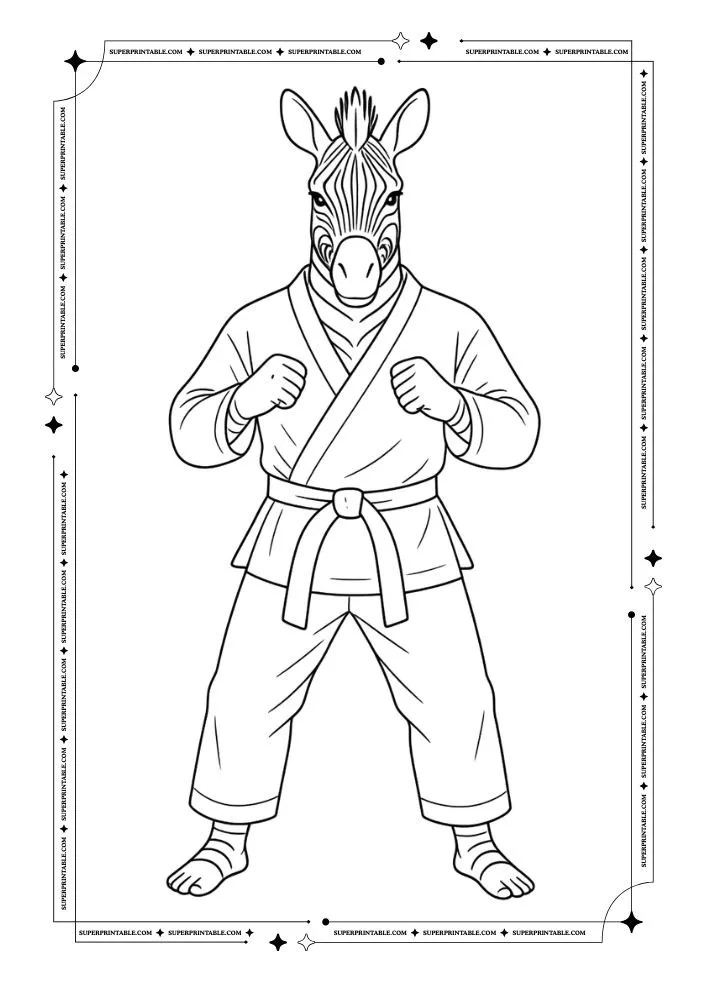Martial Arts Animals Coloring Pages 12