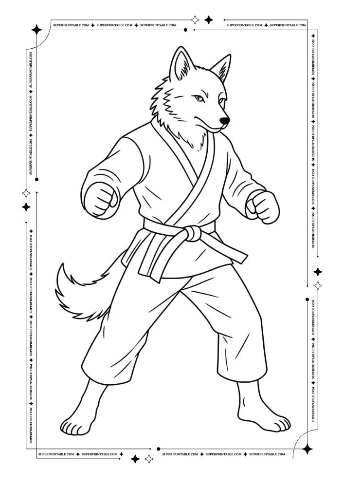 Martial Arts Animals Coloring Pages 16